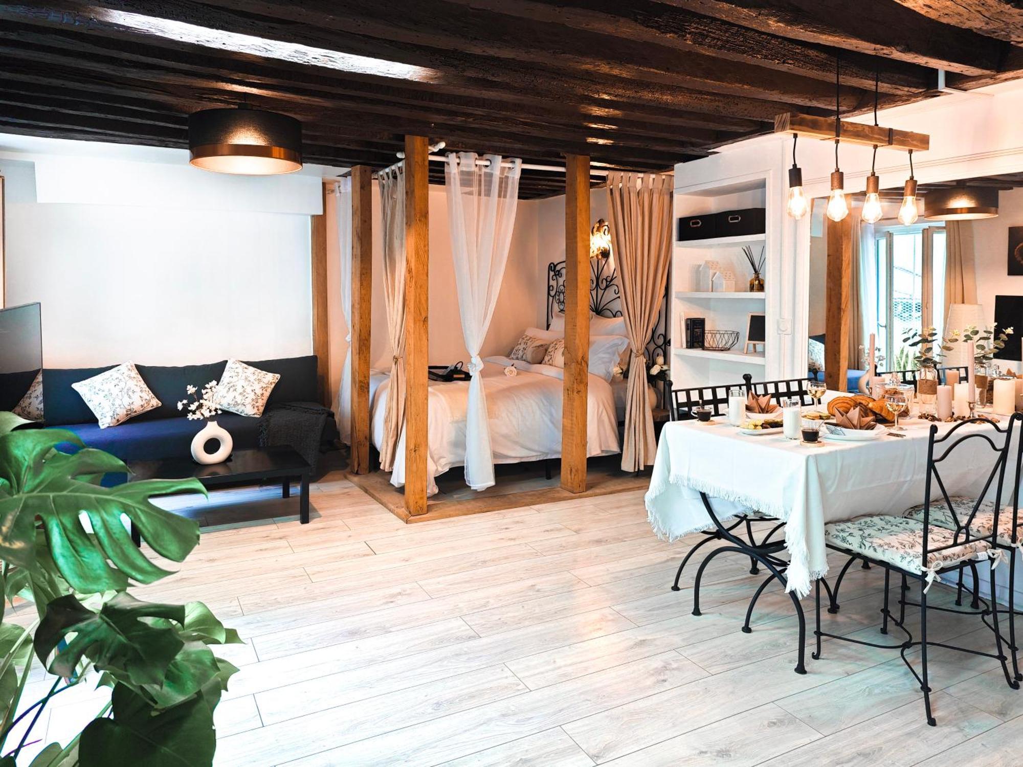 Rustic Charm&dreamhome 40m2 In The Heart Of Paris, Near Pompidou And Notre-dame, Subway 4,8,9 Honeymoon Favourite